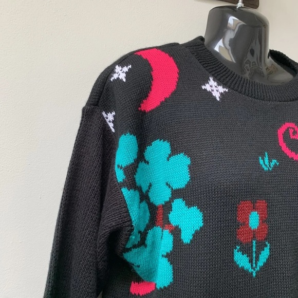 Vintage quirky fun car jumper fits uk 12 acrylic - Picture 7 of 10